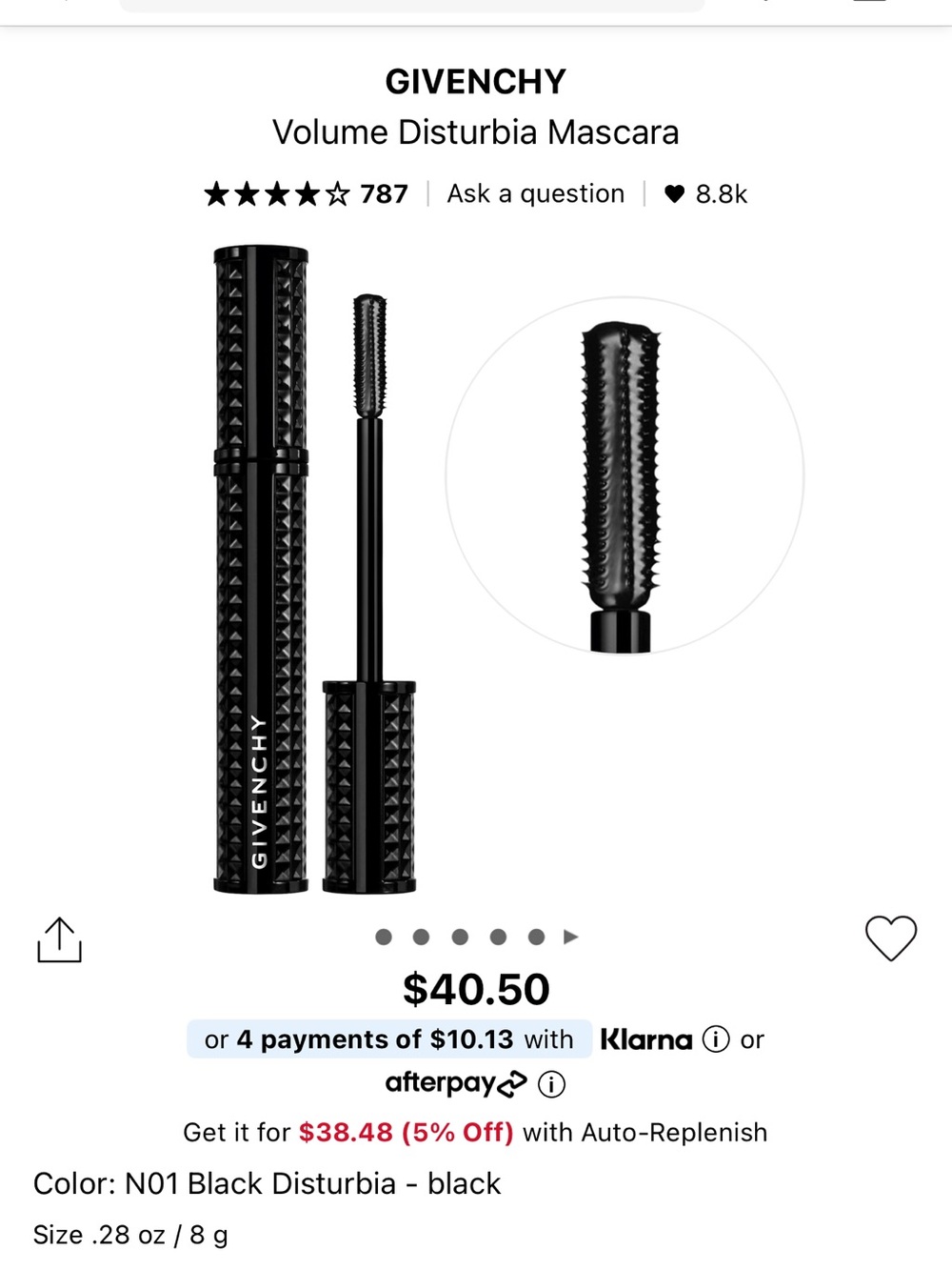 Givenchy Black Volume Disturbia Mascara - Black NWT